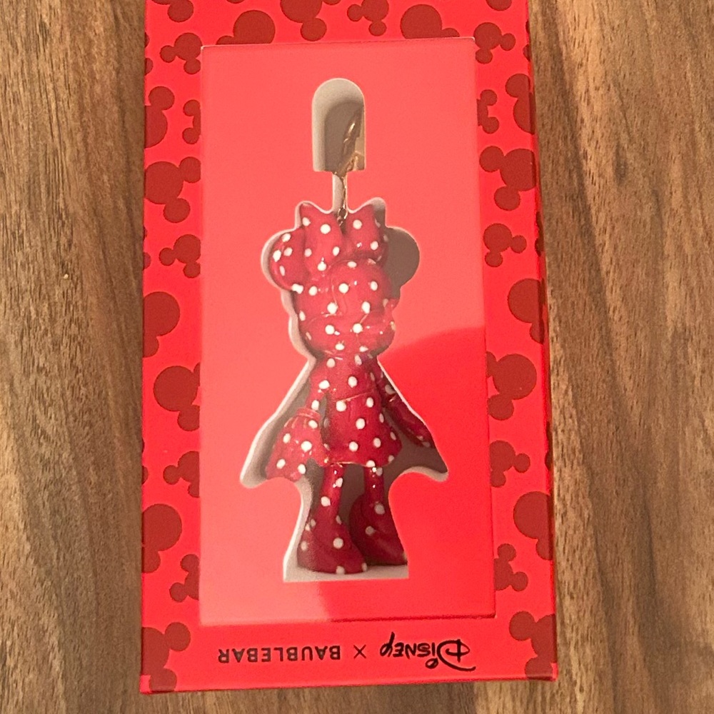Disney Red and White Minnie Bag Charm Keychain